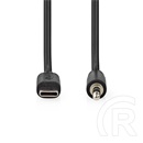 Nedis USB-C - 3,5 mm jack kábel (USB-C dugó / 3,5 mm jack, 1 m, fekete)