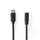 Nedis USB-C - 3,5 mm sztereó jack adapter kábel 1 m (USB-C dugó / 3,5 mm jack aljzat, USB 2.0, fekete)