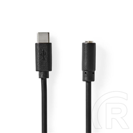 Nedis USB-C - 3,5 mm sztereó jack adapter kábel 1 m (USB-C dugó / 3,5 mm jack aljzat, USB 2.0, fekete)
