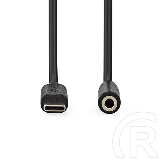 Nedis USB-C - 3,5 mm sztereó jack adapter kábel 1 m (USB-C dugó / 3,5 mm jack aljzat, USB 2.0, fekete)