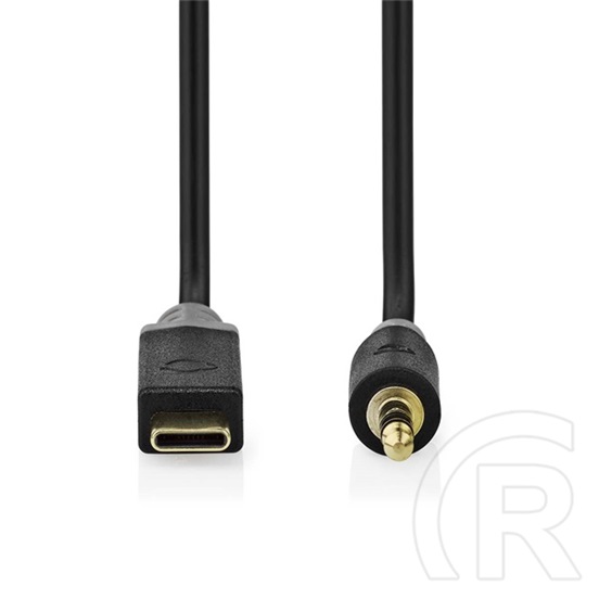 Nedis USB-C - 3,5 mm sztereó jack kábel (USB-C dugó / 3,5 mm jack dugó, aranyozott csatlakozók, 1 m, fekete)