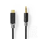 Nedis USB-C - 3,5 mm sztereó jack kábel (USB-C dugó / 3,5 mm jack dugó, aranyozott csatlakozók, 1 m, fekete)