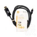 Nedis USB-C - DisplayPort kábel 2 m (USB-C dugó / DisplayPort dugó, USB 3.2 Gen 1, 4K@60Hz, fekete)