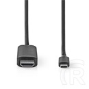 Nedis USB-C - HDMI kábel (USB-C dugó / HDMI csatlakozó, USB 3.2 Gen 1, DP alt mód, 4K@60Hz, 1 m, fekete)