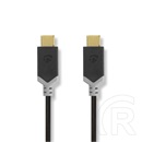 Nedis USB-C adat- és töltőkábel (C dugó / C dugó, 60W, 1 m, 4K@60Hz, 5 Gbps, antracit)