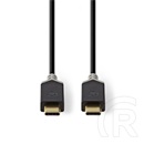 Nedis USB-C adat- és töltőkábel (C dugó / C dugó, 60W, 1 m, 4K@60Hz, 5 Gbps, antracit)
