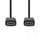 Nedis USB-C kábel (C dugó / C dugó, USB 3.2 Gen 2, 20 Gbps, 240W, 1 m, fekete)