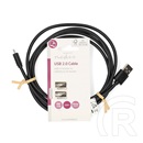 Nedis USB 2.0 adat- és töltőkábel (USB-A dugó / Micro-B dugó, 7,5W, 2 m, fekete)