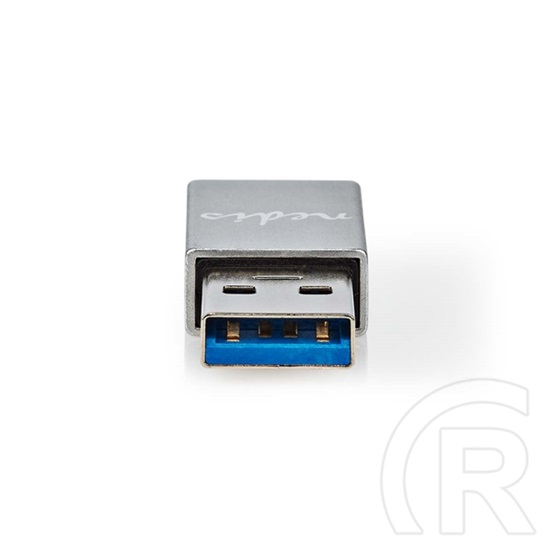 Nedis USB 3.2 Gen 1 USB-A adapter (USB-A dugó / USB-C aljzat, 5 Gbit/s, kerek, nikkelezett, ezüst)