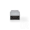 Nedis USB 3.2 Gen 1 USB-A adapter (USB-A dugó / USB-C aljzat, 5 Gbit/s, kerek, nikkelezett, ezüst)