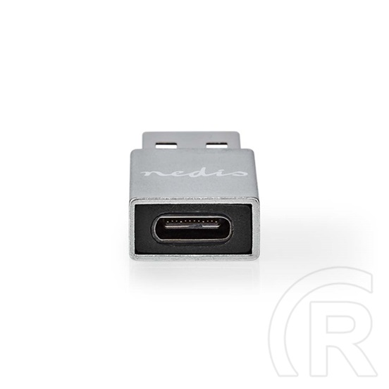Nedis USB 3.2 Gen 1 USB-A adapter (USB-A dugó / USB-C aljzat, 5 Gbit/s, kerek, nikkelezett, ezüst)