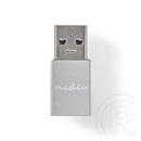 Nedis USB 3.2 Gen 1 USB-A adapter (USB-A dugó / USB-C aljzat, 5 Gbit/s, kerek, nikkelezett, ezüst)