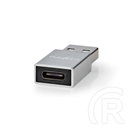 Nedis USB 3.2 Gen 1 USB-A adapter (USB-A dugó / USB-C aljzat, 5 Gbit/s, kerek, nikkelezett, ezüst)