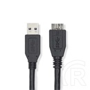 Nedis USB 3.2 kábel (USB-A dugó / micro-B dugó, 5 Gbps, 0,5 m, fekete)