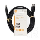 Nedis USB 3.2 toldó / hosszabbító kábel (USB-A dugó / USB-A aljzat, 5 Gbps, 3 m, fekete)