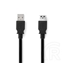 Nedis USB 3.2 toldó/hosszabbító kábel (USB-A dugó / USB-A aljzat, 5 Gbps, 2 m, fekete)