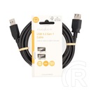 Nedis USB 3.2 toldó/hosszabbító kábel (USB-A dugó / USB-A aljzat, 5 Gbps, 2 m, fekete)