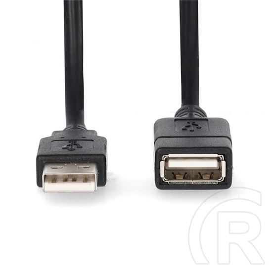 Nedis USB A-A hosszabbító/toldó kábel (A dugó / A aljzat, USB 2.0, 480 Mbps, 1 m, fekete)