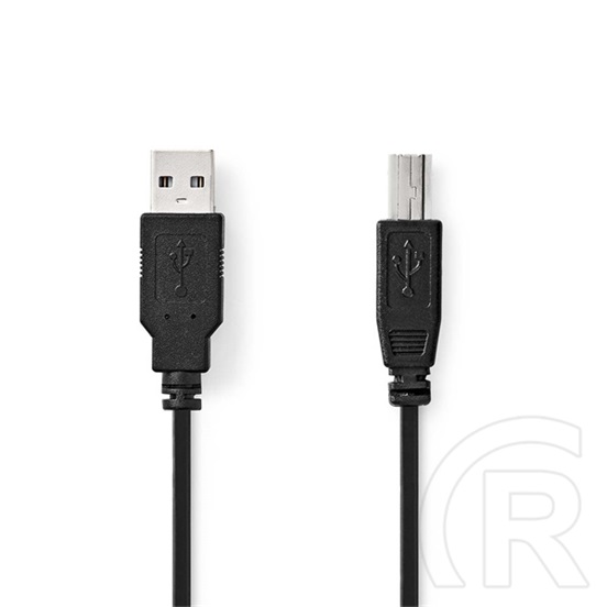 Nedis USB A - B kábel 3 m (USB 2.0, 480 Mb/s, 10W, fekete)