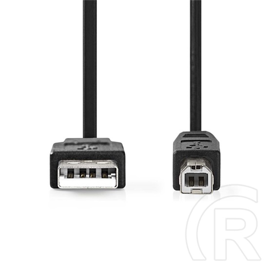 Nedis USB A - B kábel (USB 2.0, 480 Mbps, 10W, 2 m, fekete)