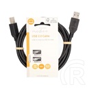 Nedis USB A - B kábel (USB 2.0, 480 Mbps, 10W, 2 m, fekete)