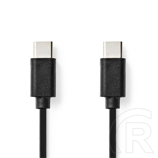Nedis USB C - USB C kábel (C dugó / C dugó, USB2.0, 60W, 1 m, fekete)