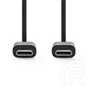 Nedis USB C - USB C kábel (C dugó / C dugó, USB2.0, 60W, 1 m, fekete)