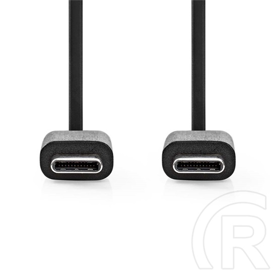 Nedis USB C - USB C kábel (C dugó / C dugó, USB2.0, 60W, 1 m, fekete)