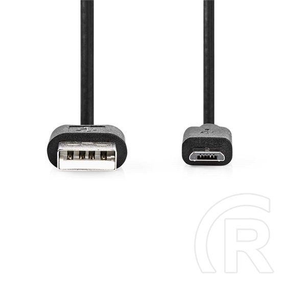 Nedis USB Micro-B kábel (USB-A dugó / USB Micro-B dugó, 7,5W, 480 Mbps, 1 m, fekete)
