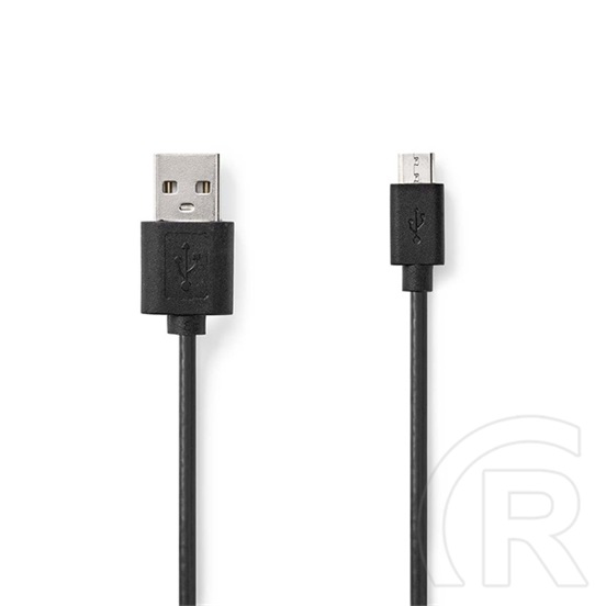 Nedis USB Micro-B kábel (USB-A dugó / USB Micro-B dugó, 7,5W, 480 Mbps, 1 m, fekete)