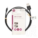 Nedis USB Micro-B kábel (USB-A dugó / USB Micro-B dugó, 7,5W, 480 Mbps, 1 m, fekete)