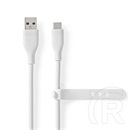 Nedis USB adat- és töltőkábel (A dugó / C dugó, USB 2.0, 15W, 1,5 m, fehér)