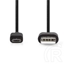 Nedis USB adat- és töltőkábel (USB-A dugó / USB Micro-B dugó, 7,5W, 480 Mbps, 1 m, fekete)