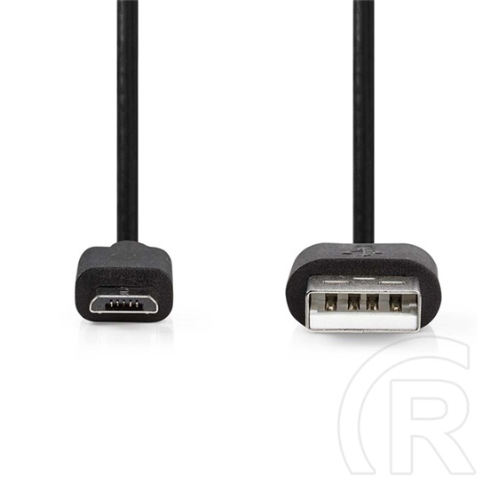 Nedis USB adat- és töltőkábel (USB-A dugó / USB Micro-B dugó, 7,5W, 480 Mbps, 1 m, fekete)