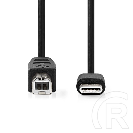 Nedis USB adatkábel (USB-C - USB-B, USB 2.0, 480 Mbps, 1 m, fekete)