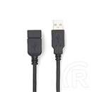 Nedis USB hosszabbító / toldó kábel (USB-A férfi / USB-A nő, USB 2.0, 2 m, fekete)