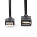 Nedis USB hosszabbító / toldó kábel (USB-A férfi / USB-A nő, USB 2.0, 2 m, fekete)