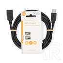 Nedis USB hosszabbító/toldó kábel (USB-A dugó / USB-A hüvely, USB 2.0, 480 Mbps, 3 m)