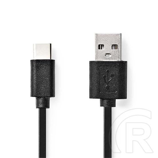 Nedis USB kábel (A dugó / C dugó, USB 2.0, 15W, 2 m, fekete)