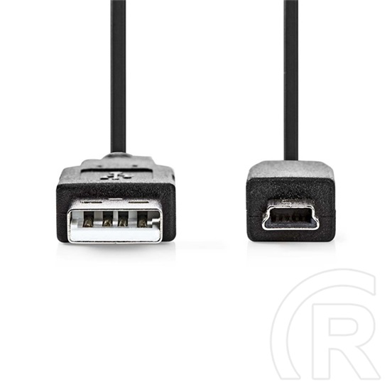 Nedis USB kábel (USB-A dugó / USB Mini-B 5p dugó, 2 m, 480 Mbps, fekete)