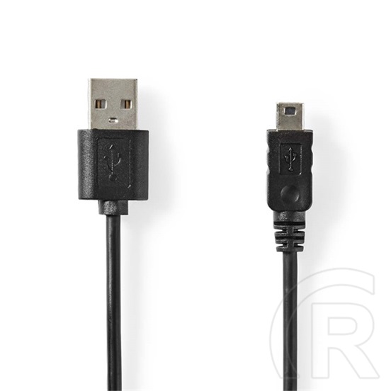 Nedis USB kábel (USB-A dugó / mini 5 tűs dugó, USB 2.0, 480 Mbps, 2 m, fekete)