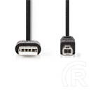 Nedis USB kábel (USB A dugó / USB B dugó, USB 2.0, 2 m, 480 Mbps, fekete)