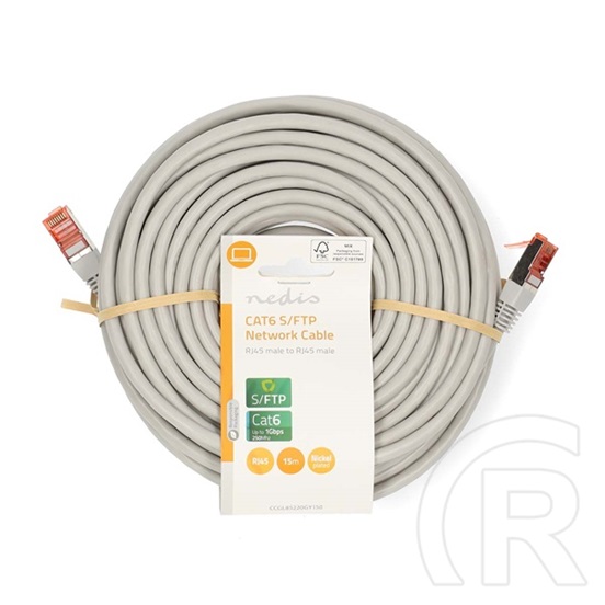 Nedis UTP/FTP CAT6 patch kábel (RJ45 - RJ45, 15 m, szürke)