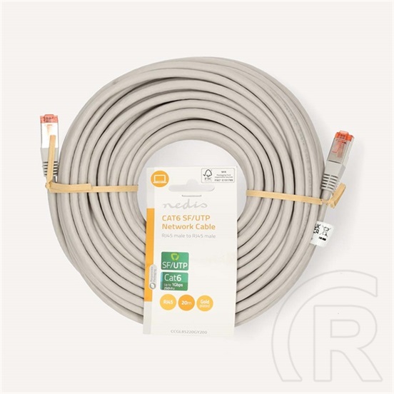 Nedis UTP/FTP CAT6 patch kábel (RJ45 aranyozott érintkezők, 10/100/1000 Mbit/s, 250 MHz, 20 m)