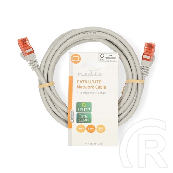 Nedis UTP CAT6 patch kábel 3 m (szürke)
