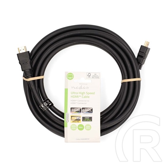 Nedis Ultra HDMI 2.1 kábel (5 m, 8K@60Hz, 48 Gbps, aranyozott csatlakozó, fekete)