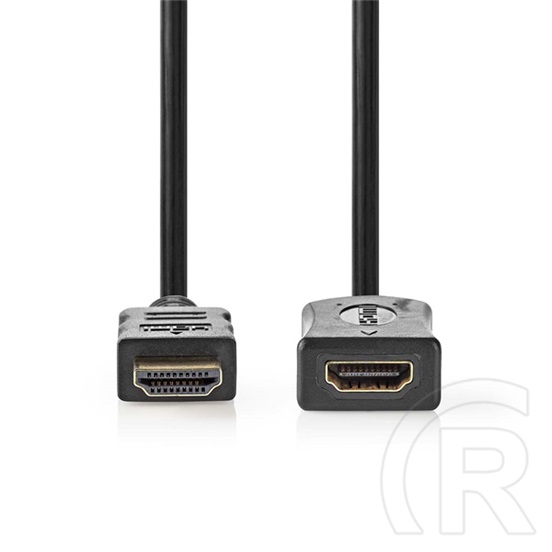 Nedis Ultra HD HDMI hosszabbító kábel (HDMI dugó / aljzat, 4K@60Hz, ARC, 10,2 Gbps, 2 m, fekete)