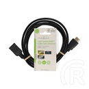 Nedis Ultra HD HDMI hosszabbító kábel (HDMI dugó / aljzat, 4K@60Hz, ARC, 10,2 Gbps, 2 m, fekete)