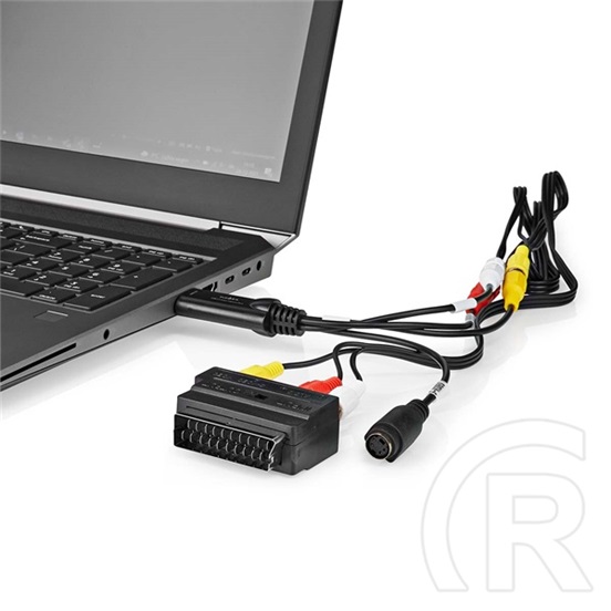 Nedis VGRRU101BK videó digitizáló (SCART, 3x RCA, S-Video bemenet, USB 2.0, 480p, Windows 7/8/10/11, fekete)