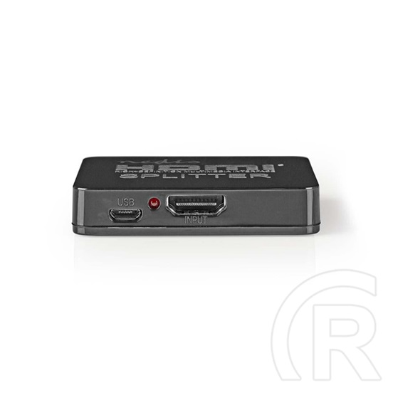 Nedis VSPL34002BK HDMI splitter (1x HDMI bemenet / 2x HDMI kimenet, HDMI 1.4, 4K 30Hz, USB táp)